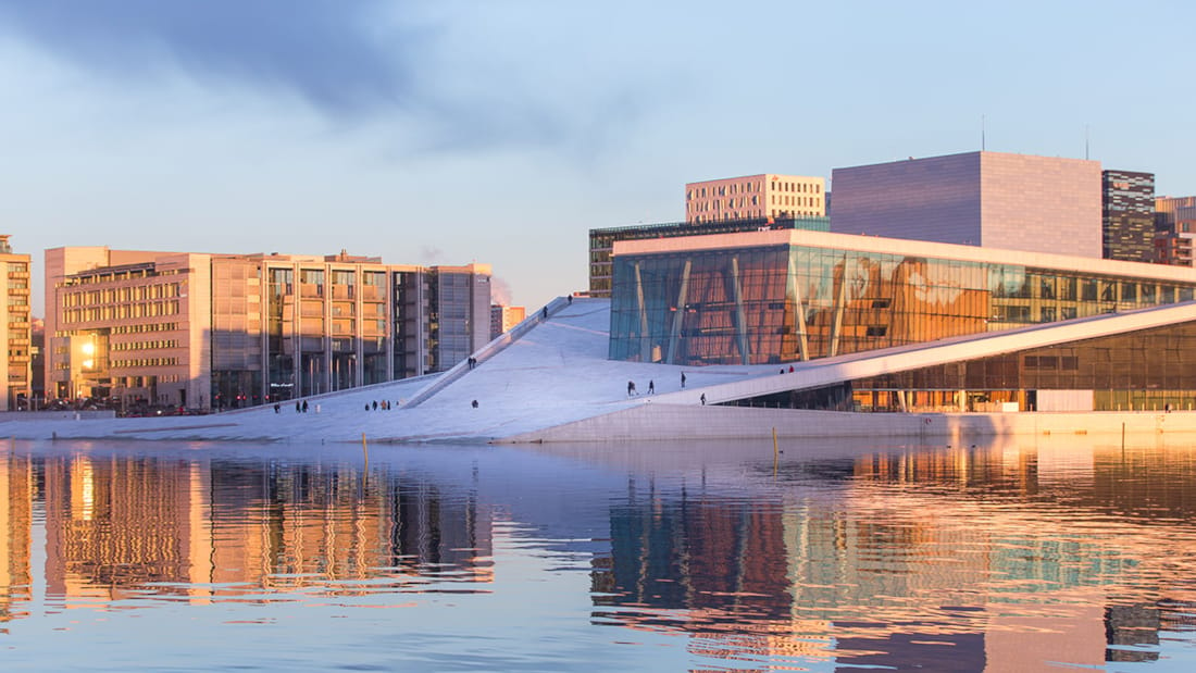 Operaen i Oslo, Norge - et moderne arkitektonisk mesterverk ved vannkanten.